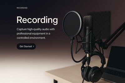 Stylish Web Page Design for Audio Recording Services