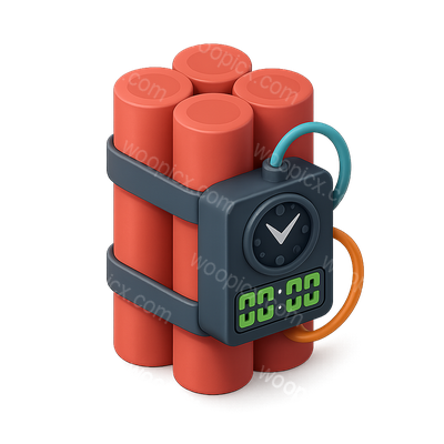 3D Explosive Timer Icon with Detailed Design