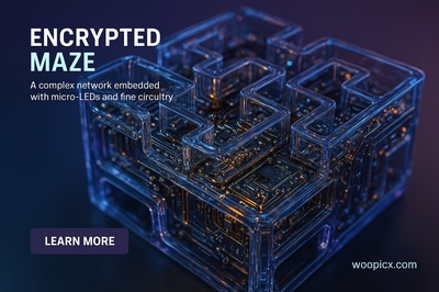 Encrypted Maze: A Hyperrealistic 3D Technology Scene