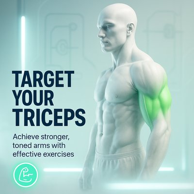 Fitness Illustration Focusing on Tricep Exercises