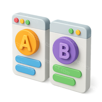 3D A/B Testing Icon with Colorful Elements