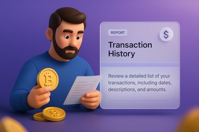 3D Illustration of Crypto Finance Transaction Review