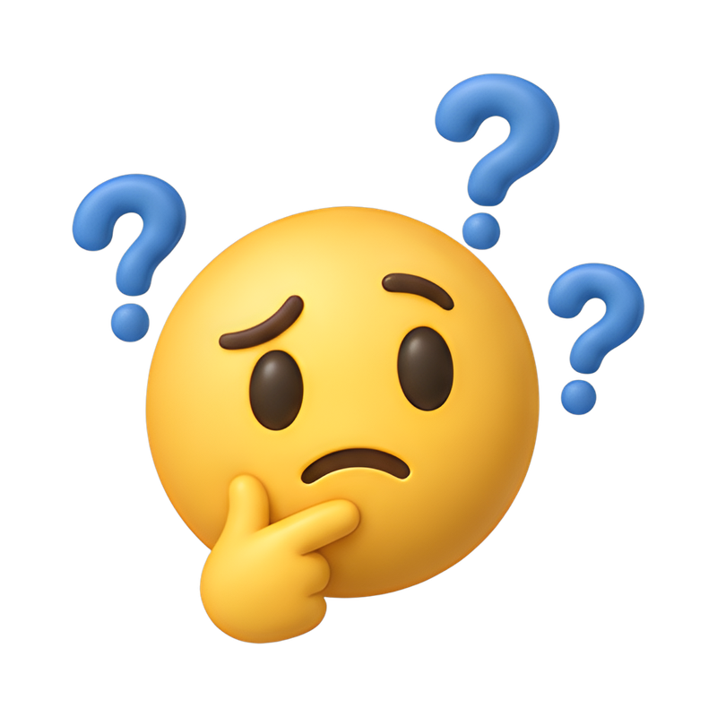 Confused smiley with question marks