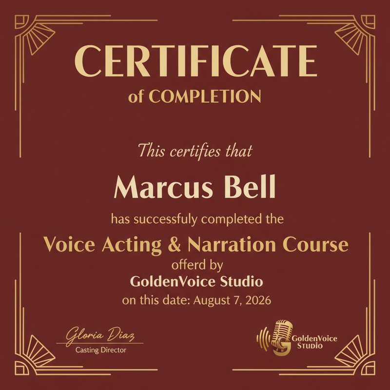 Retro certificate of completion design