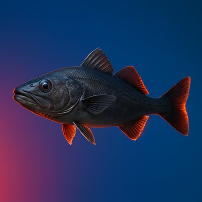 Realistic Depiction of Black Cod in Vibrant Colors