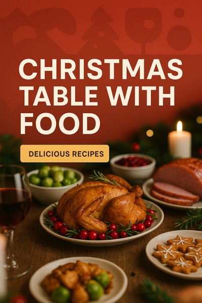 Festive Christmas Dining Table with Delicious Food