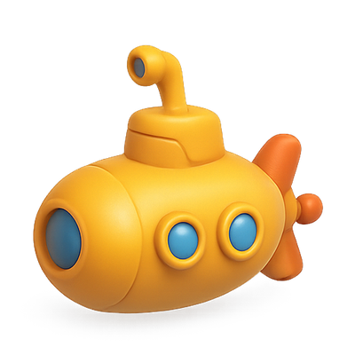 Colorful Cartoon Submarine Toy Design