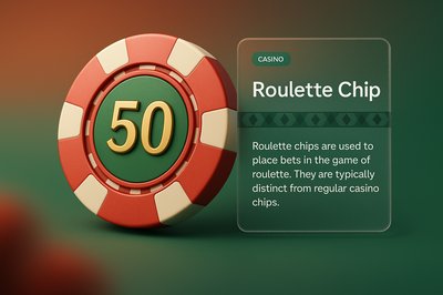 3D Roulette Chip with Stylish Background and Info Block