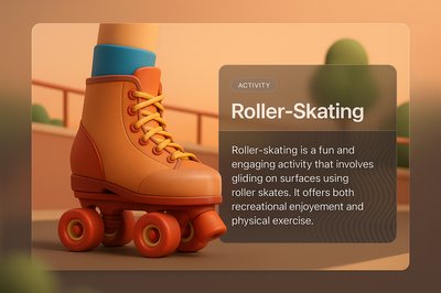 Engaging Roller-Skating 3D Illustration with Modern Design