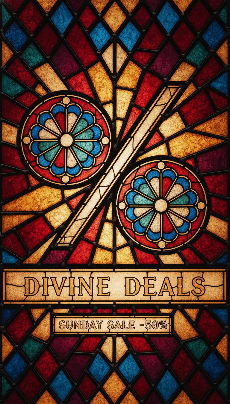 Stained glass sale banner design
