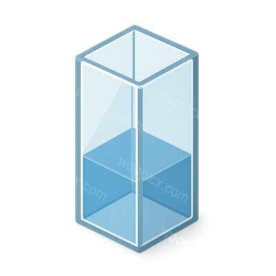 Stylized 3D Cuvette Icon for Spectrophotometry