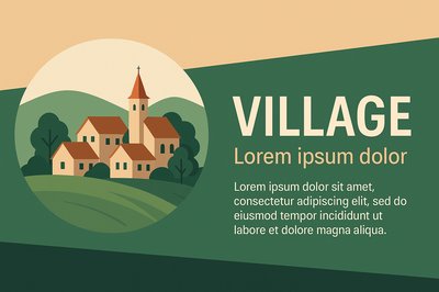 Geometric Village Design with Modern Aesthetic