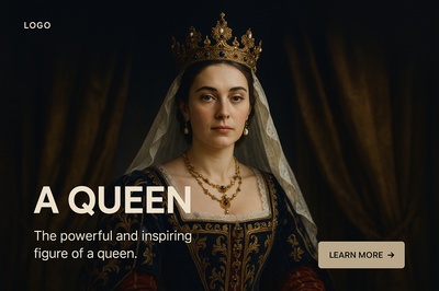 Elegant Web Page Design Featuring a Historical Queen