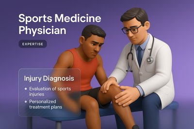 3D Illustration of Sports Medicine Physician with Patient