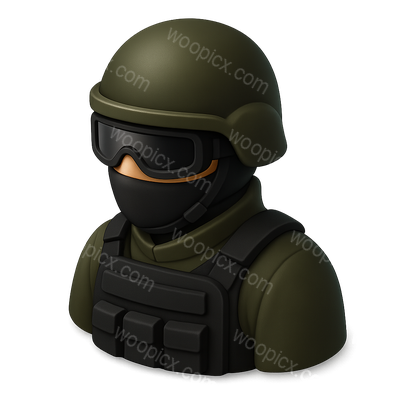 3D Spetsnaz Icon in Isometric View with Volumetric Feel