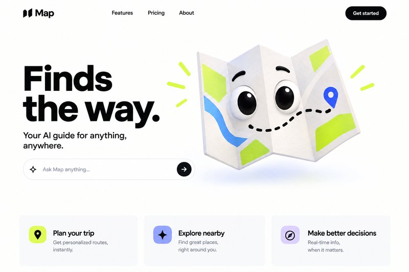 AI agent landing page design