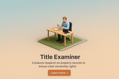3D Scene of a Title Examiner in a Realistic Style