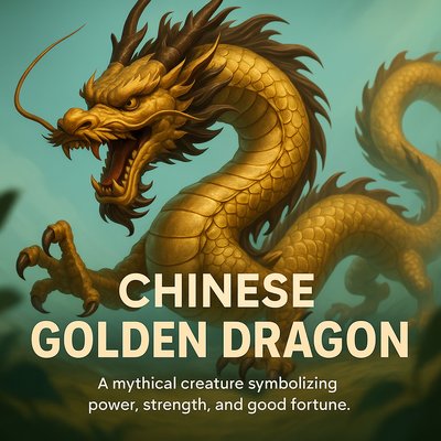 Golden Chinese Dragon Symbolizing Power and Fortune