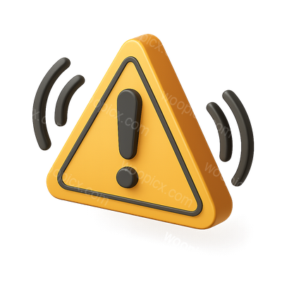 3D Vibrating Warning Icon with Isometric Design