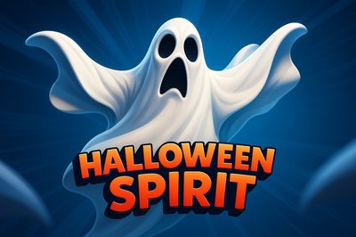 Dynamic Halloween Ghost Spirit Illustration