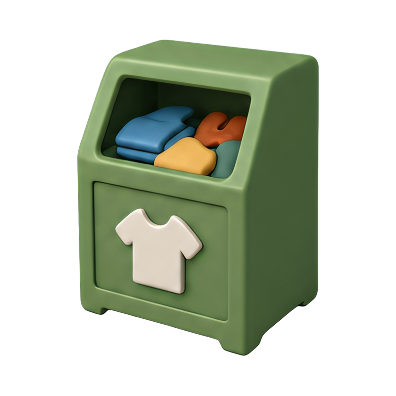 Clothing donation bin outdoors