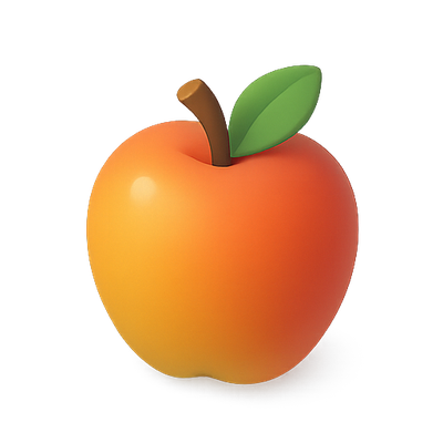 Stylized 3D Illustration of an Apple