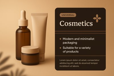 Modern Minimalist Cosmetic Packaging Design for Web Use