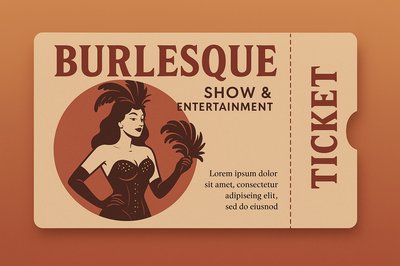 Stylish Burlesque Show Ticket Design
