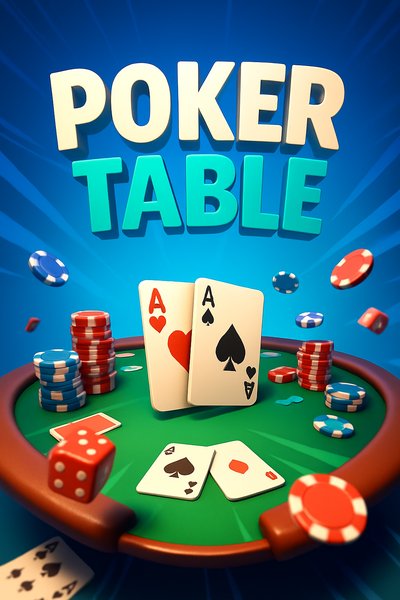 Dynamic Poker Table Scene with 3D Elements and Depth