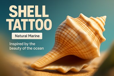 3D Shell Tattoo Design Inspired by Marine Beauty