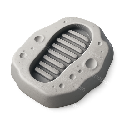 3D Moon Footprint Icon with Isometric View
