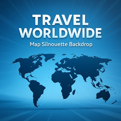 World Map Silhouette for Travel Themes and Designs