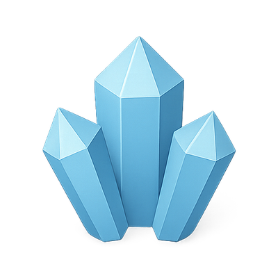 Stylized Blue Crystal Cluster Illustration