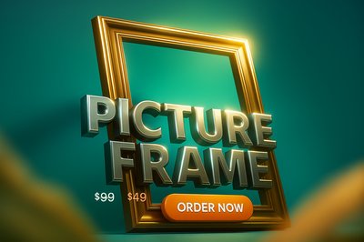 Elegant Golden Frame with Dynamic Order Now Button