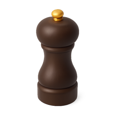 Stylish Brown Pepper Mill with Gold Accent