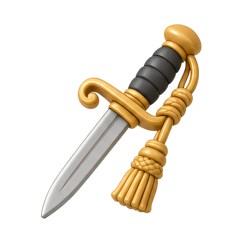 ceremonial sword with decorative knot