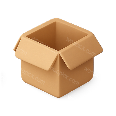 Stylized 3D Box Icon with Open Lid