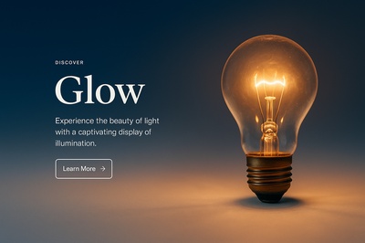 Stylish Glow Lightbulb Illustration for Web Design