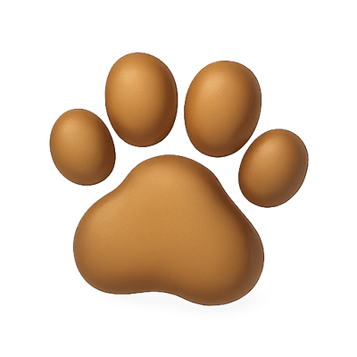Stylized Animal Paw Print Icon in Warm Tones