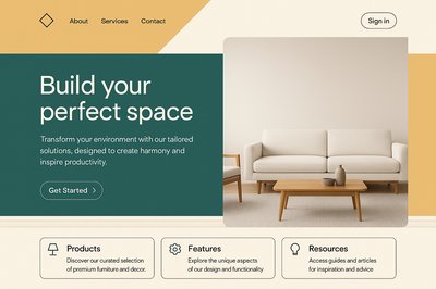 Modern Landing Page Design for Interior Spaces
