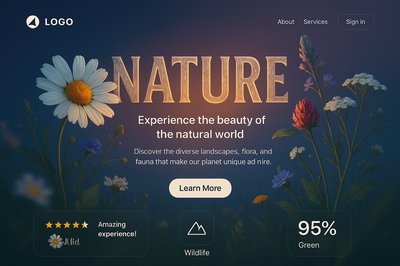 Dynamic Landing Page Design with Nature Theme