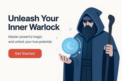 Engaging Two-Column Landing Page Design for Warlock Theme