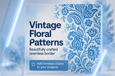 Vintage Floral Patterns Design with Seamless Border