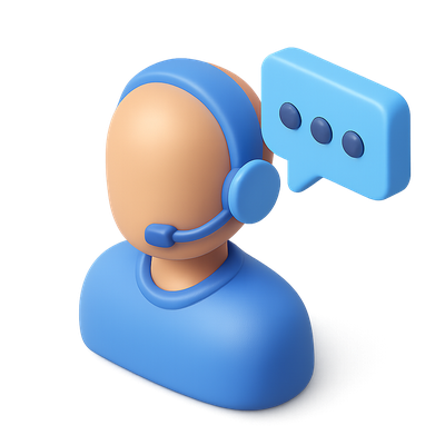 Stylish 3D Assistant Icon with Chat Bubble
