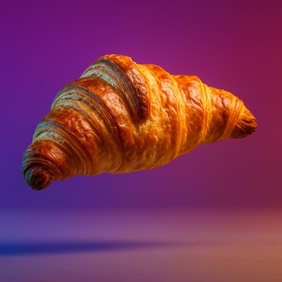 Dynamic Realistic Croissant in Motion