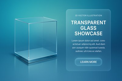 Futuristic Glass Display with Dynamic Gradient Background