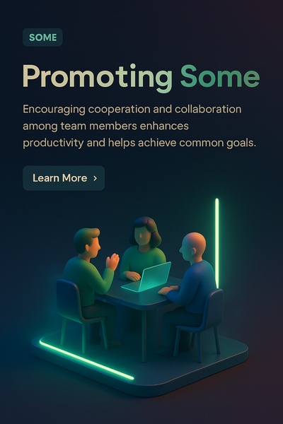 Neon Themed 3D Scene with Team Collaboration