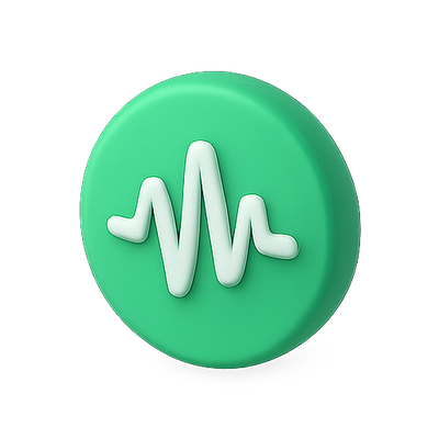 Stylized Sound Wave Icon in Green