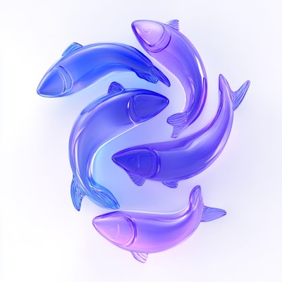 Stylized Purple Fish Design for Creative Projects