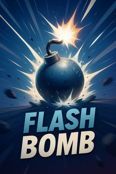 Dynamic Flash Bomb Illustration with Explosive Effects